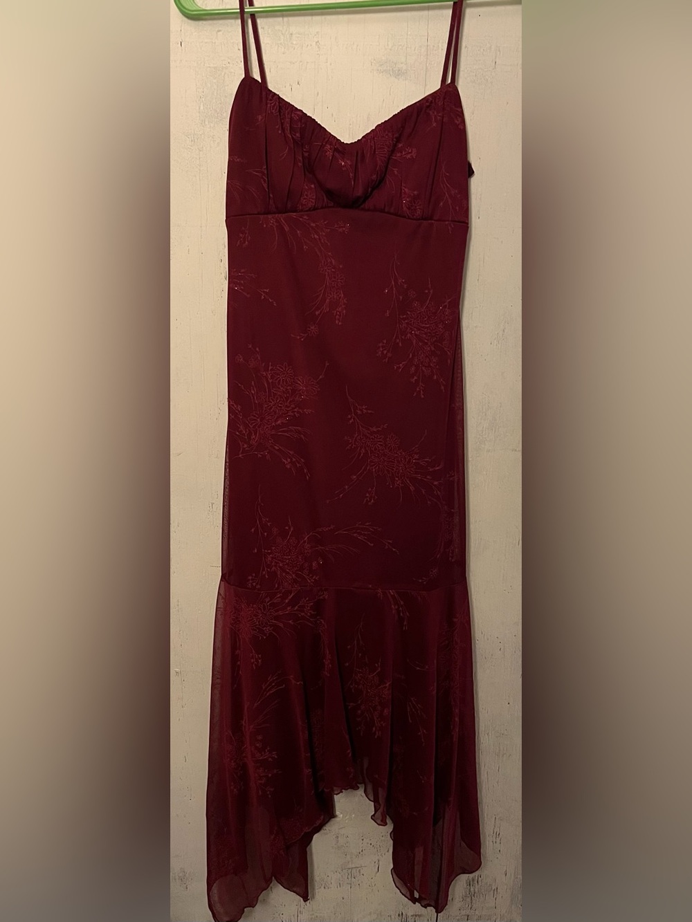 Ruby Rox Wine-Red Floral Slip Maxi Dress